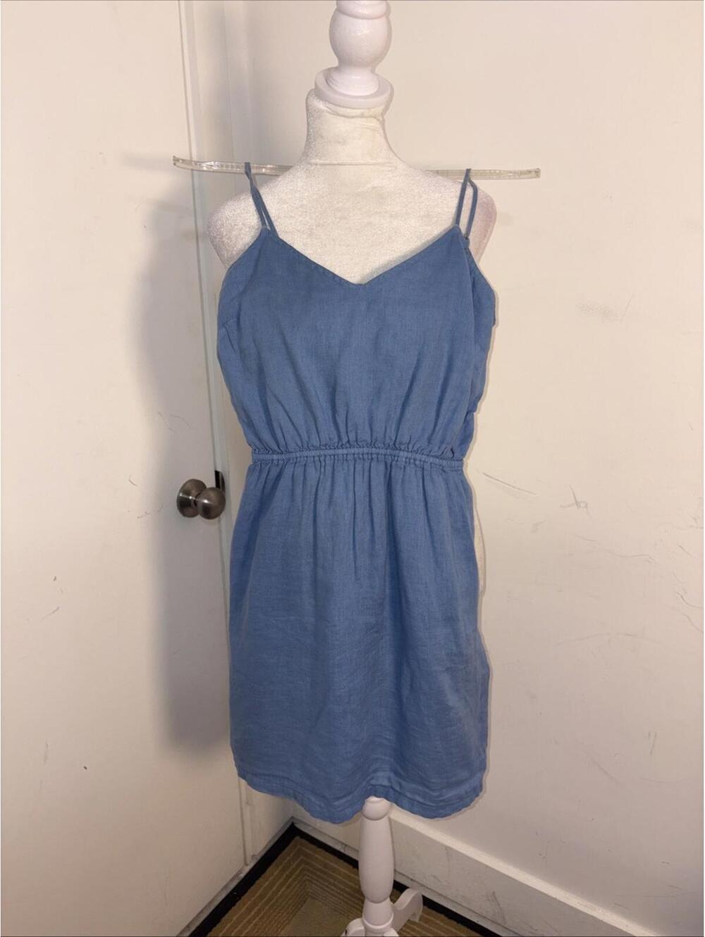 J. Crew Blue Linen Cami Dress Size XS